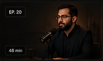 Podcast host recording episode 20